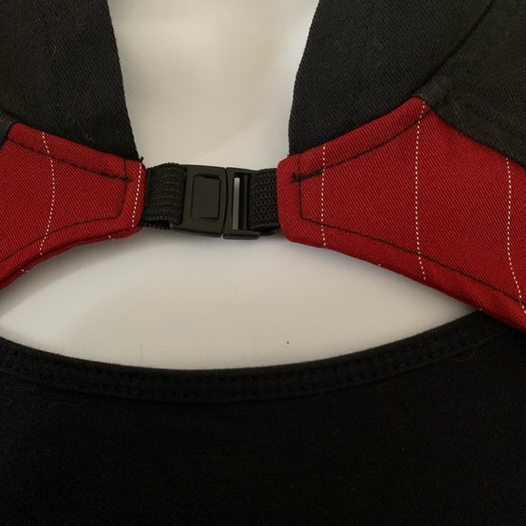 PlastikWrap Black and Red Hooded Cropped Jacket - Picture 4 of 14